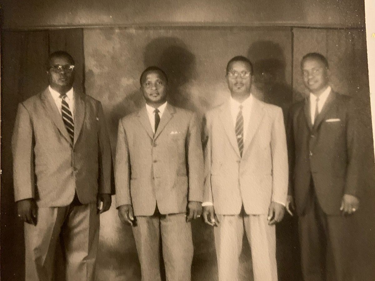 Faded black and white portrait before restoration